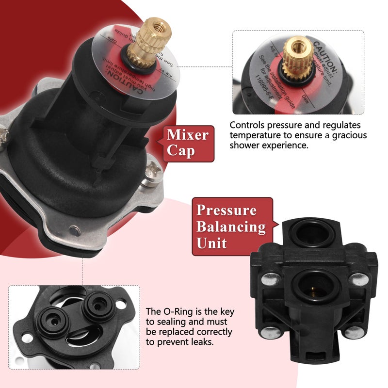 GREATUS GP76851 Mixer Cap and Pressure Balancing Unit (Shower) Parts Cartridge Compatible with Kohler Rite-Temp and 1/2" Shower Valve GP500520 and GP77759 Parts - Image 4